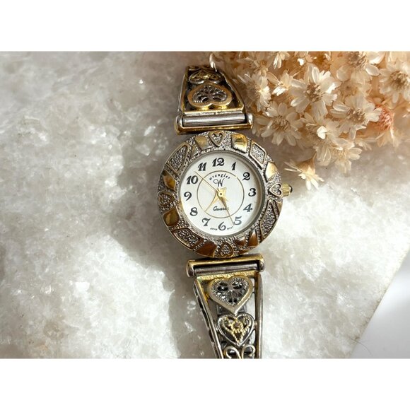 Wrangler Dual Toned Stretch Bracelet Ladies Vintage Wristwatch - 28mm - WORKS! - Picture 9 of 9